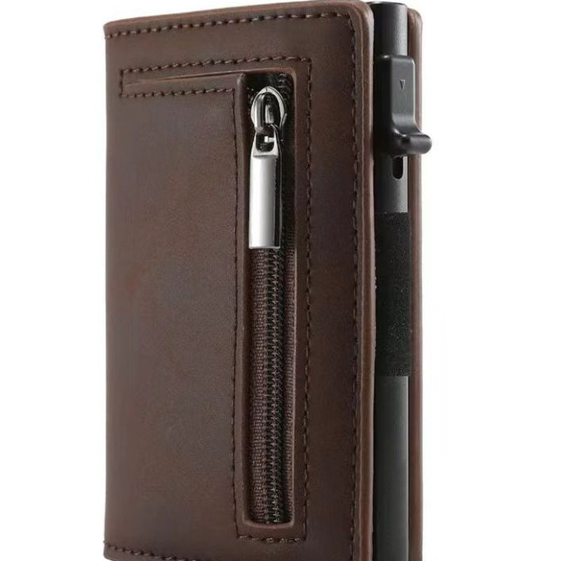 Leather For Man Automatic Pop-up Credit Men's Wallets