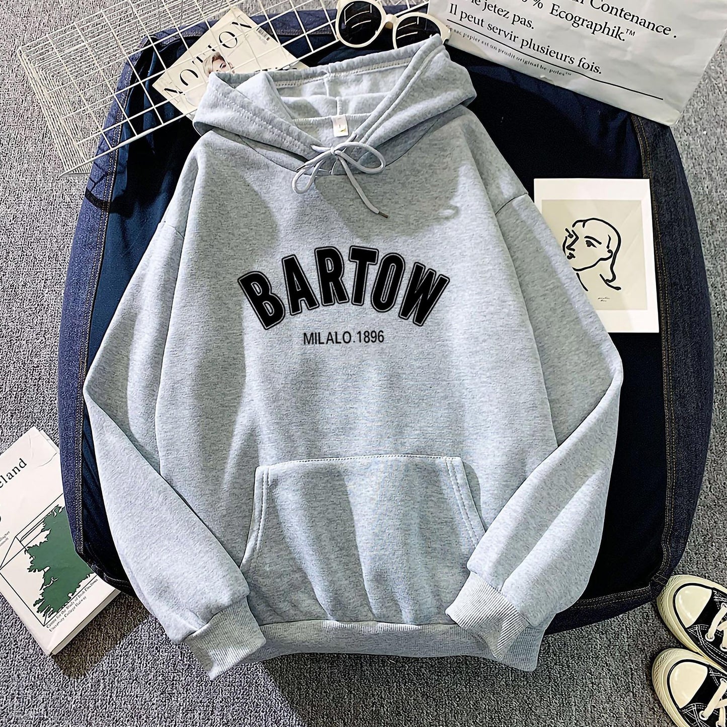 Creative Beautiful Stylish Fleece-lined Hoodie Loose Tops