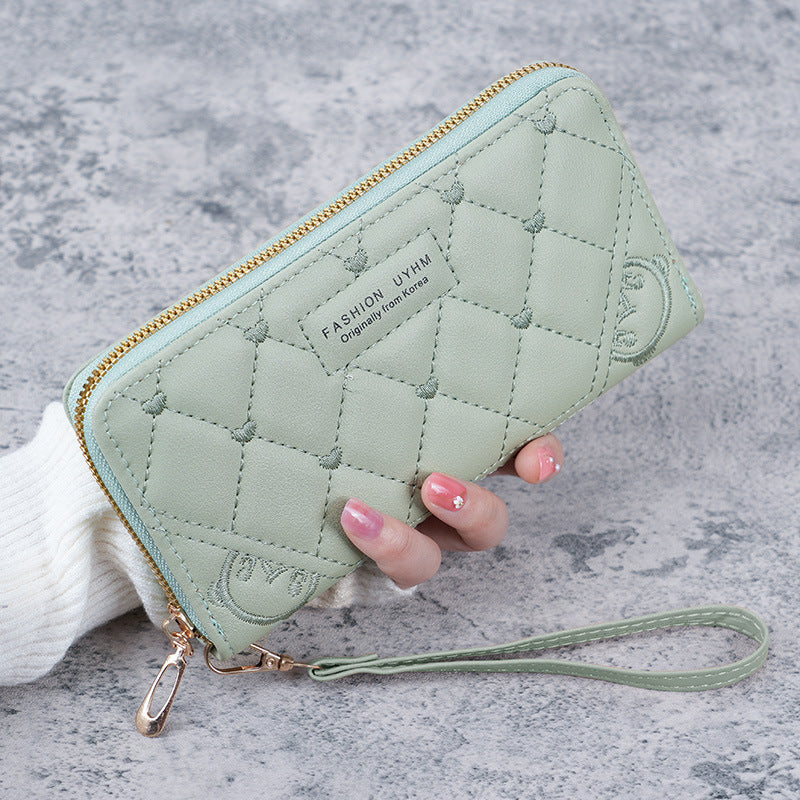 Popular Women's Korean Fashion Embroidery Zipper Coin Purses