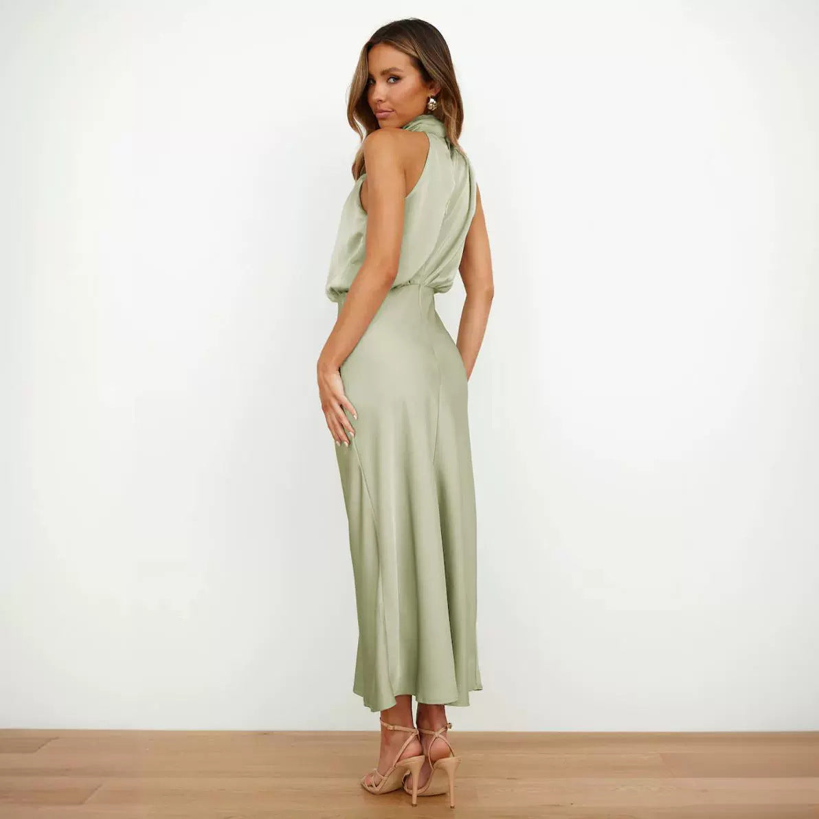 Satin Sleeveless Dress Fashionable Elegant Light Dresses