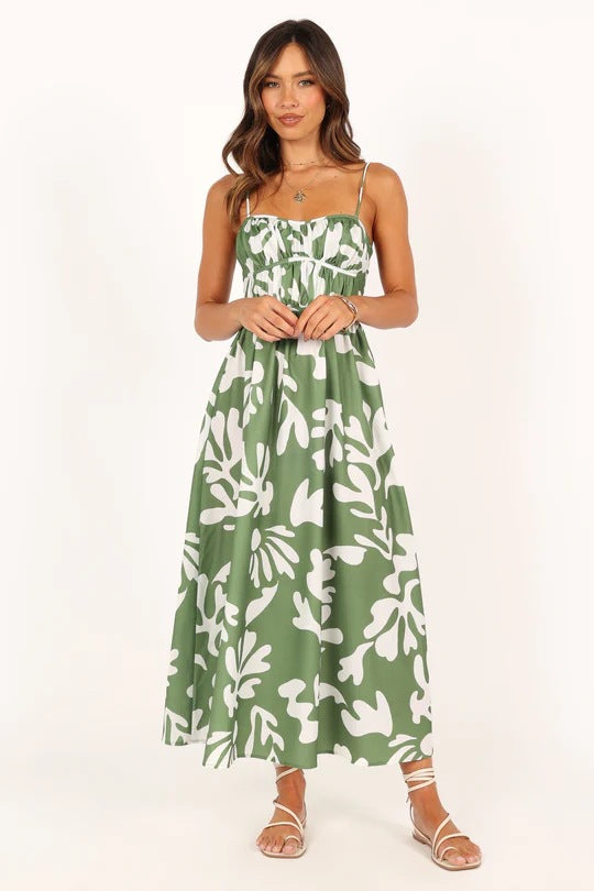 Women's Summer Sexy Backless Floral Slip Dress Dresses