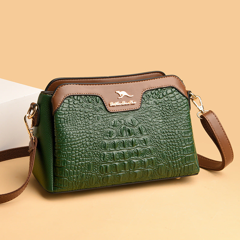 Women's Fashionable Vintage Advanced Texture Crocodile Embossed Crossbody Bags