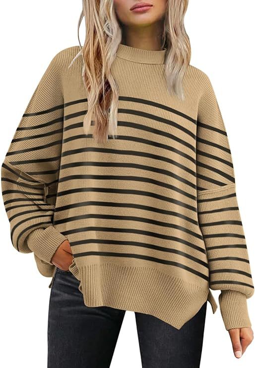 Women's Batwing Long-sleeved Autumn Knitted Side Slit Sweaters