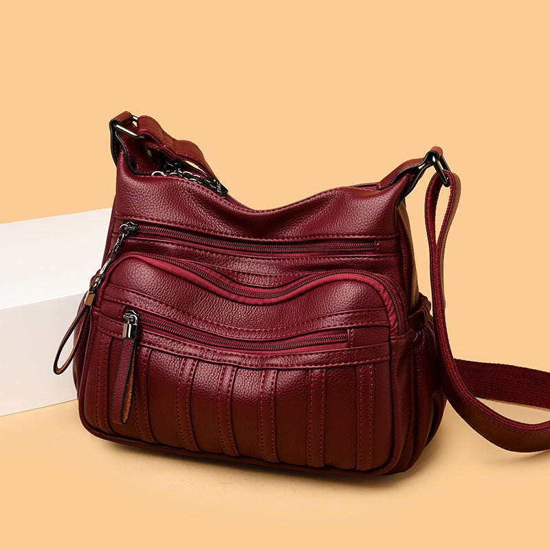 Women's Korean Fashion Soft Leather Mother Crossbody Bags