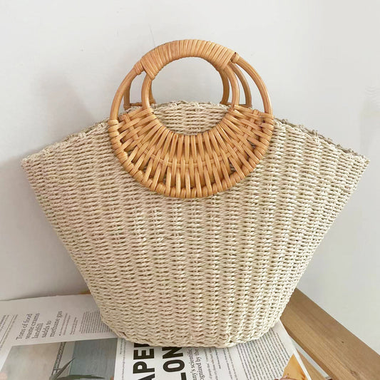 Women's Portable Fashion Leisure Woven Seaside Vacation Bags