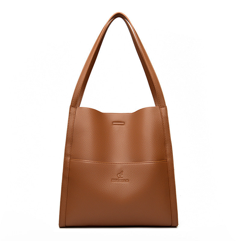 Women's Quality Simple Solid Color Shopping Sense Shoulder Bags