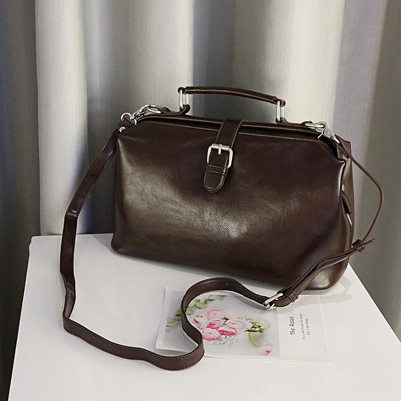 Women's Versatile Soft Leather Portable Fashion Shoulder Bags
