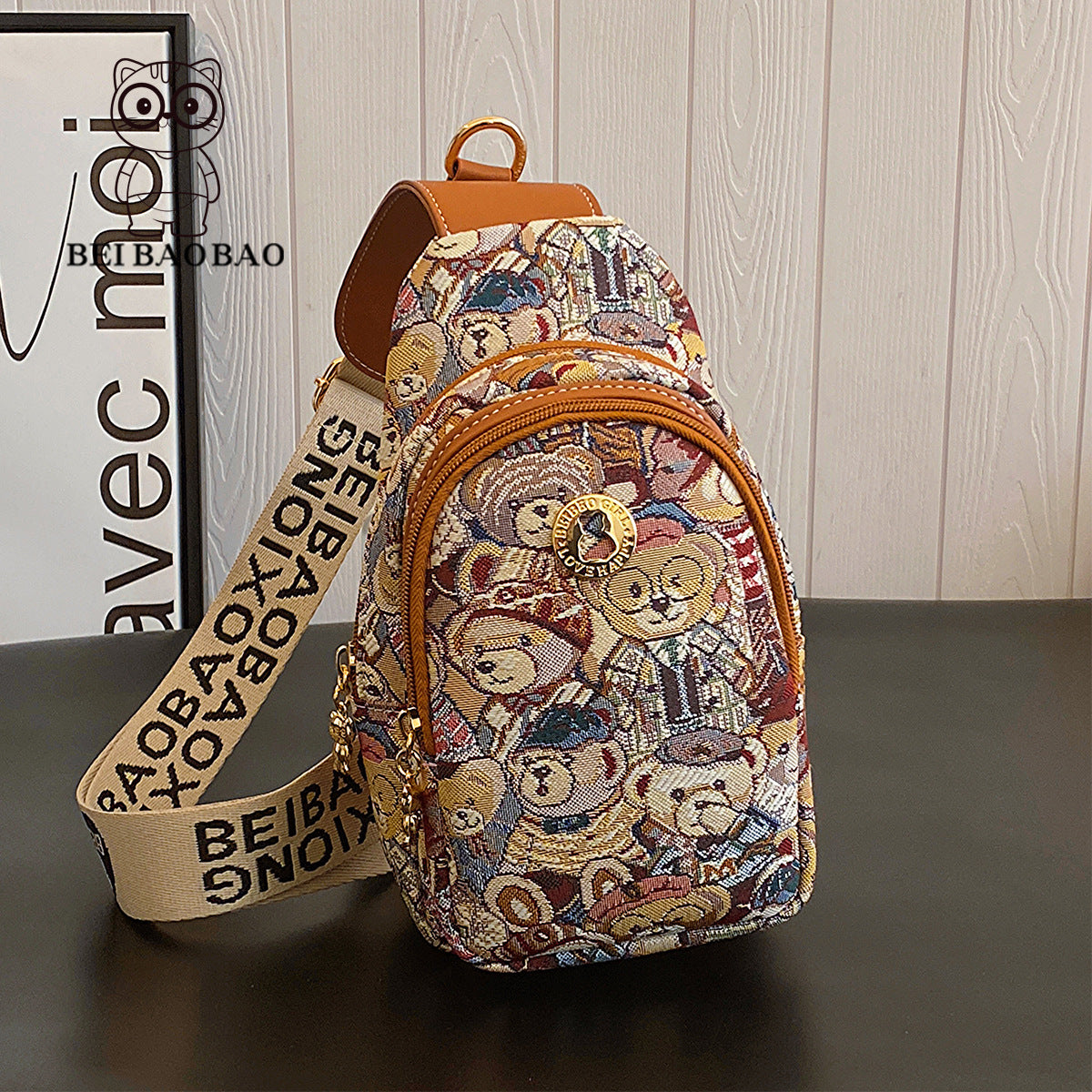 Women's Source Canvas Cartoon Bear Lightweight Waist Packs
