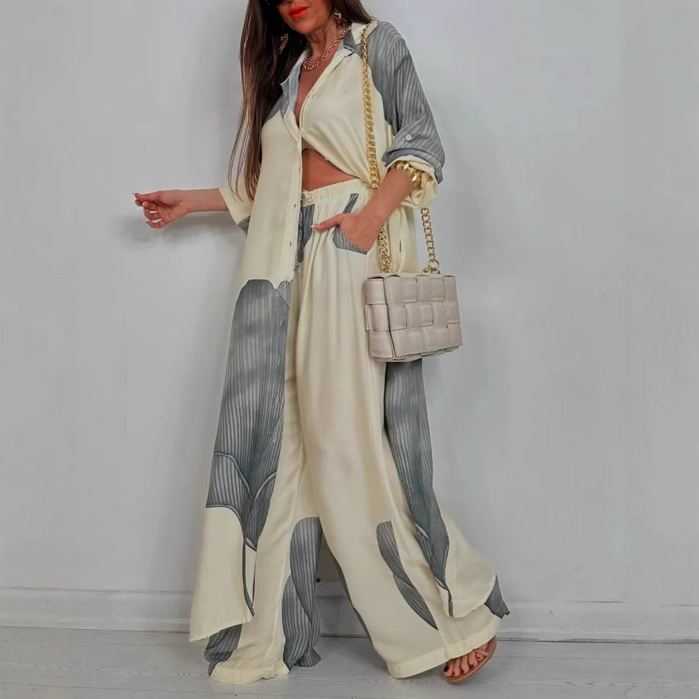 Women's Spring Fashion Casual Multicolor Loose Shirt Suits