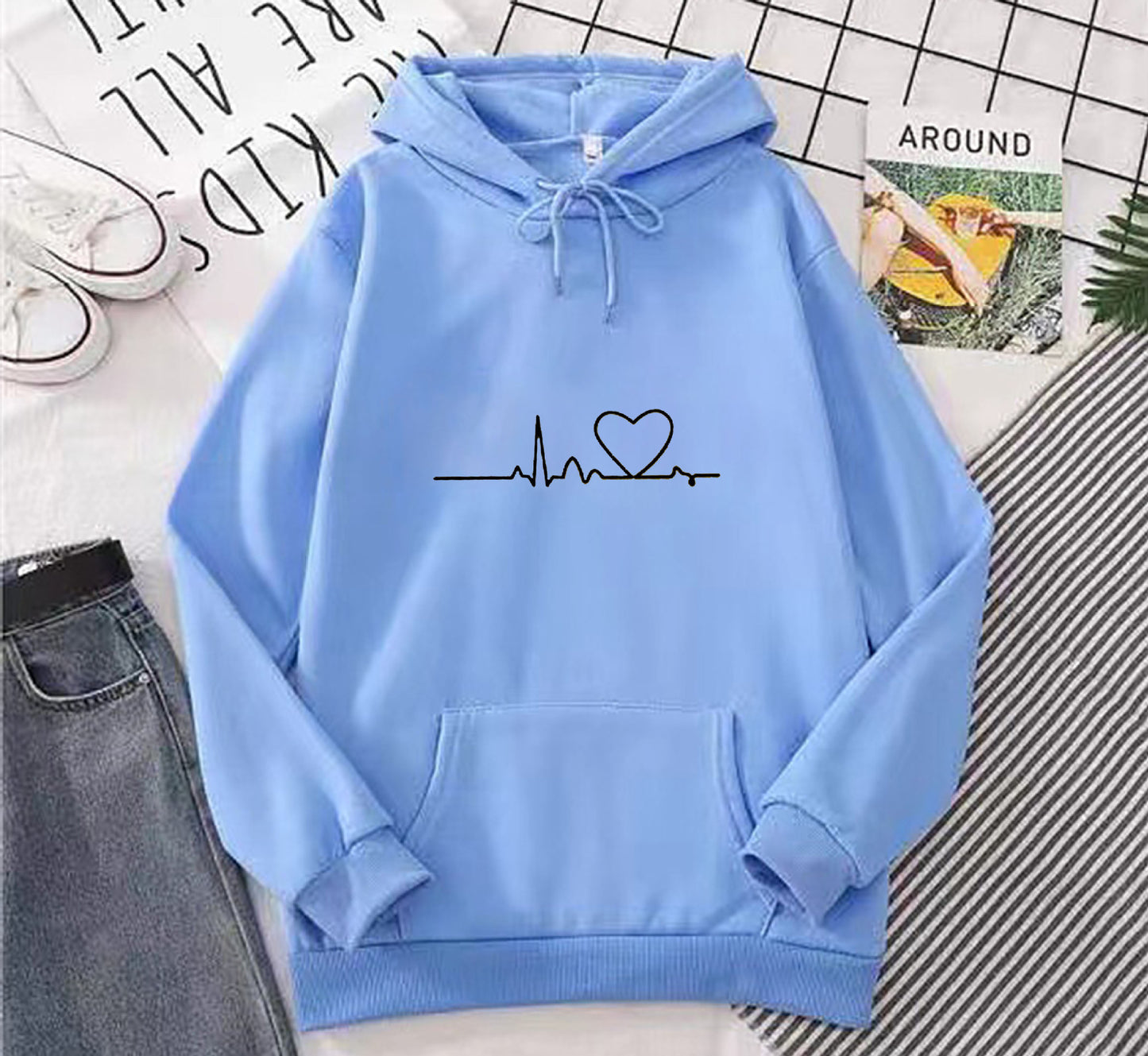 Glamorous Fleece-lined Hoodie Unisex Wear Loose Sweaters