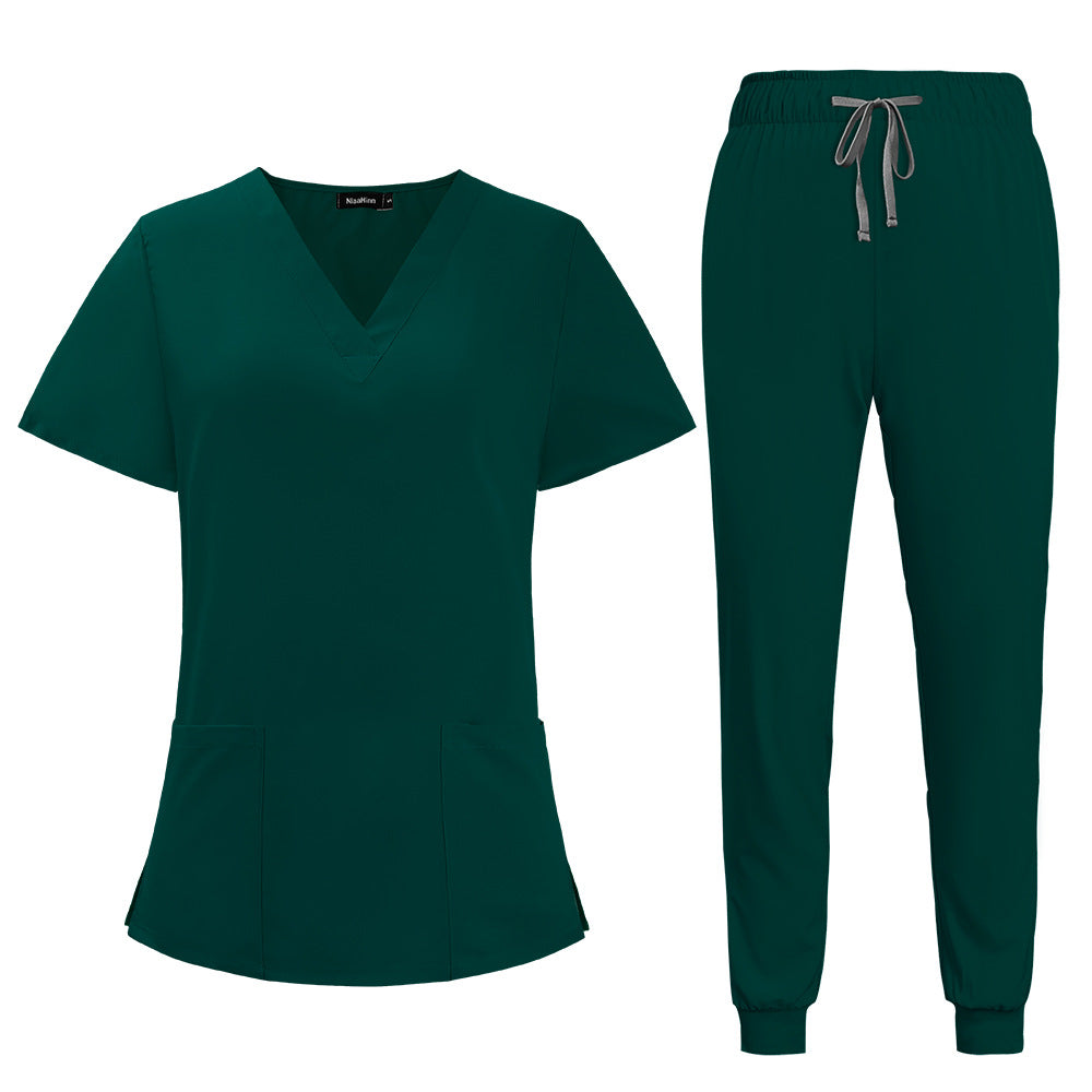 Women's & Men's & Simple Casual Hand Washing Solid Uniform