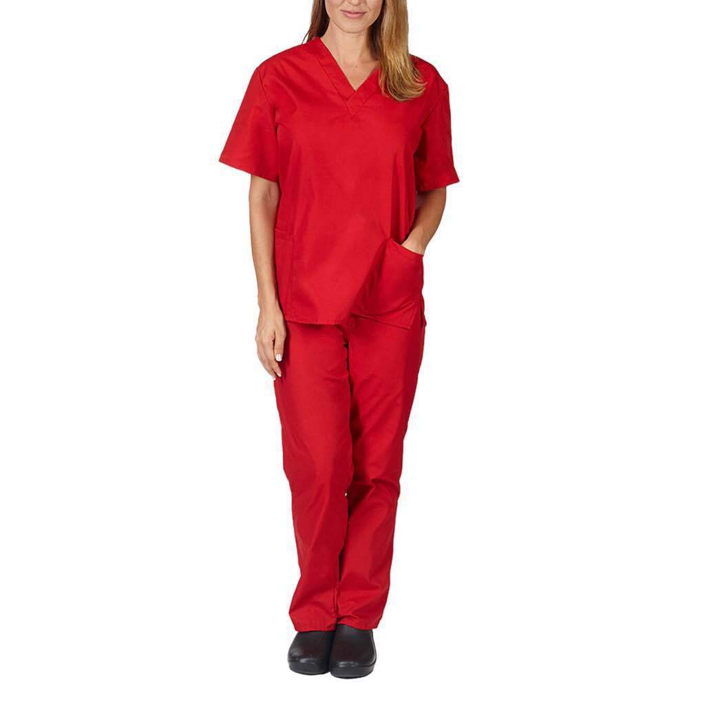 Women's Solid Color Pocket Nursing Work Uniforms Uniform