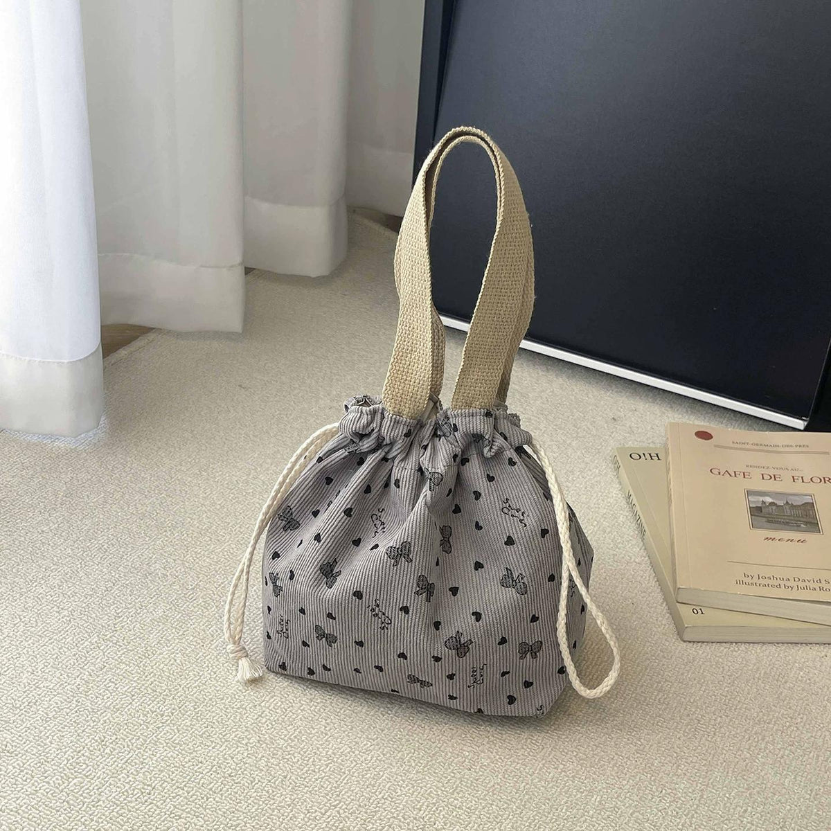Corduroy Lovely Korean Style Portable Fashion Commuter Women's Shoulder Bag