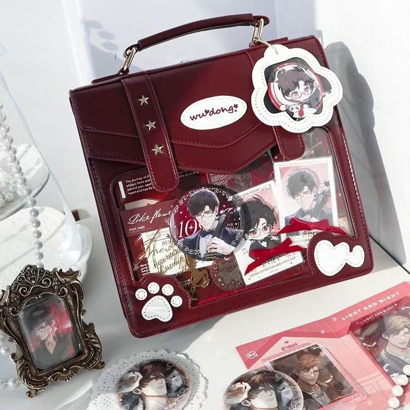 Women's Everyday Joker Transparent Two-dimensional Badge Bar Backpacks