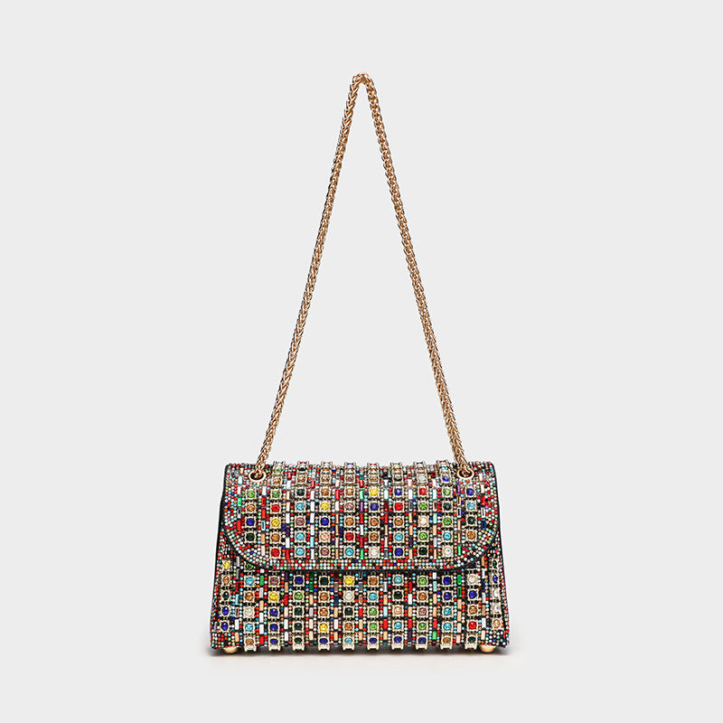 Women's Rhinestone Fashion Aura Bright Dionysian Portable Shoulder Bags