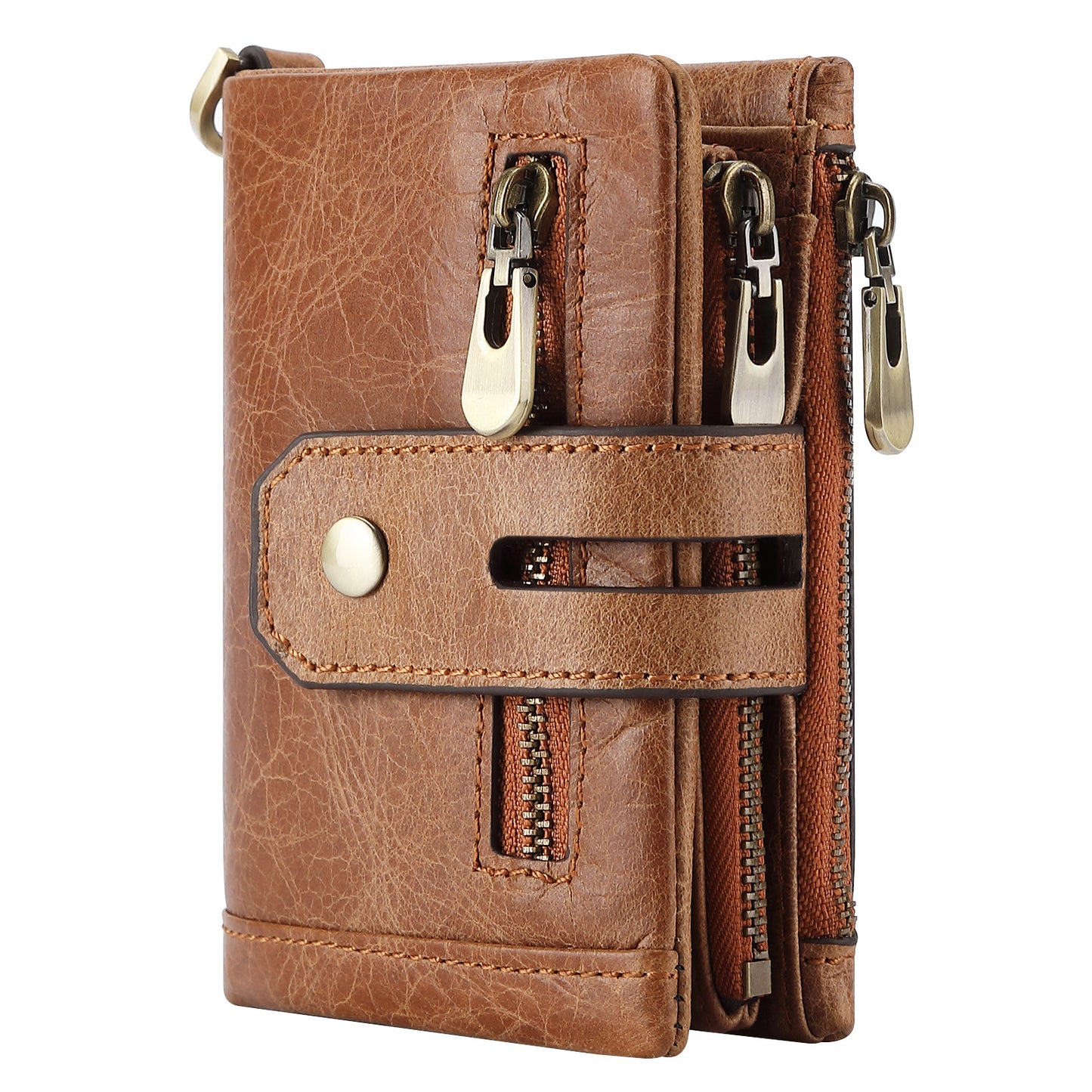 Men's Top Layer Oil Wax Cowhide Double Men's Wallets