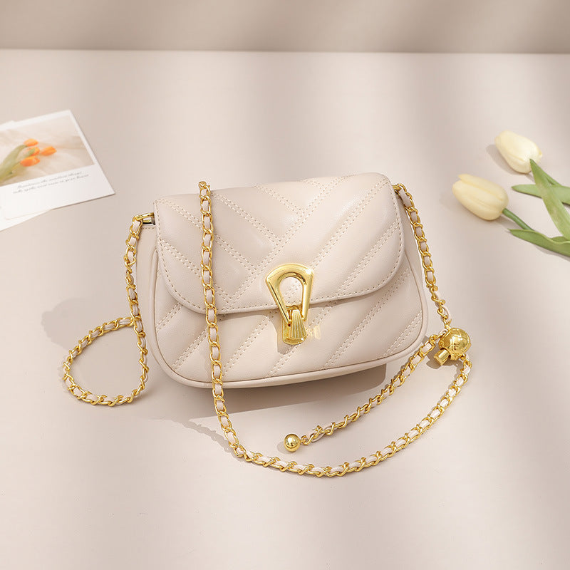 Women's Rhombus Simple Chain Fashion Shopping Trendy Crossbody Bags