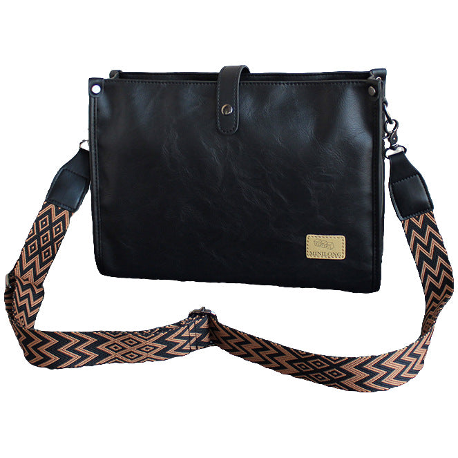 Men's Commute Style Niche Lightweight Soft Leather Men's Messenger Bags