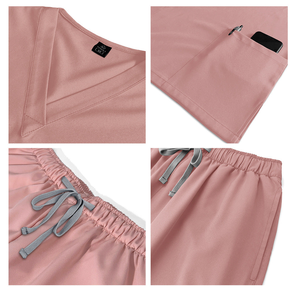 Women's & Men's & Simple Casual Hand Washing Solid Uniform