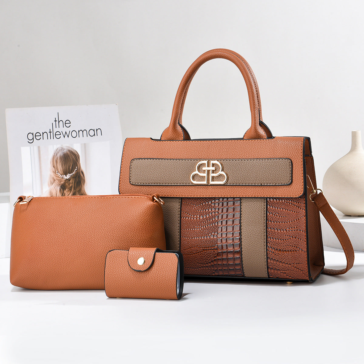 Women's Mother Stitching Stone Pattern Fashion Trendy Small Square Bags