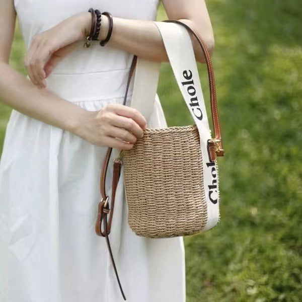 Women's Summer Simple Elegant Ribbon Handmade Woven Shoulder Bags