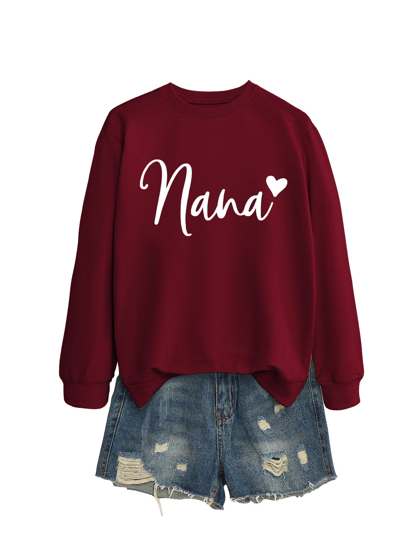 Women's Round Neck Elegant Heart Printing Simple Sweaters