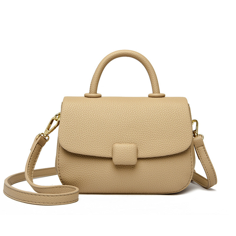 Women's Retro Solid Color Simple Soft Leather Textured Shoulder Bags