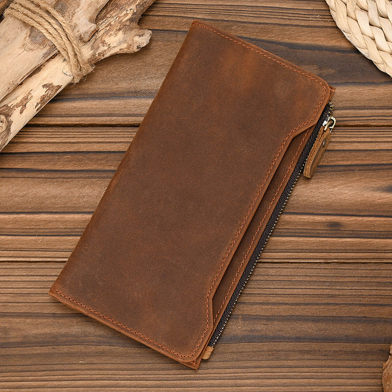 Men's Vintage Crazy Horse Leather First Layer Cowhide Men's Wallet