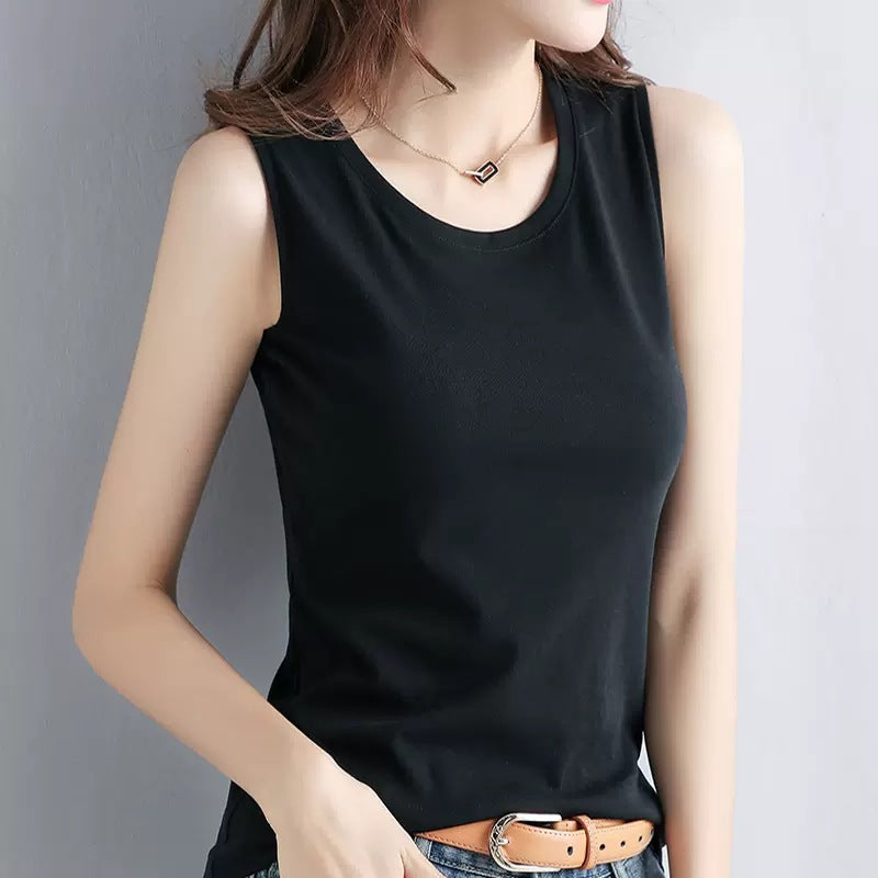 Women's Summer French Simplicity Sleeveless Camisole Solid Color Fashion Slimming Tops