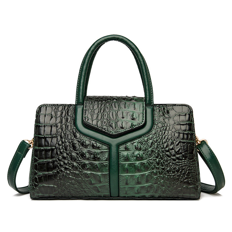 Women's Retro Alligator Print Large Capacity High Bags