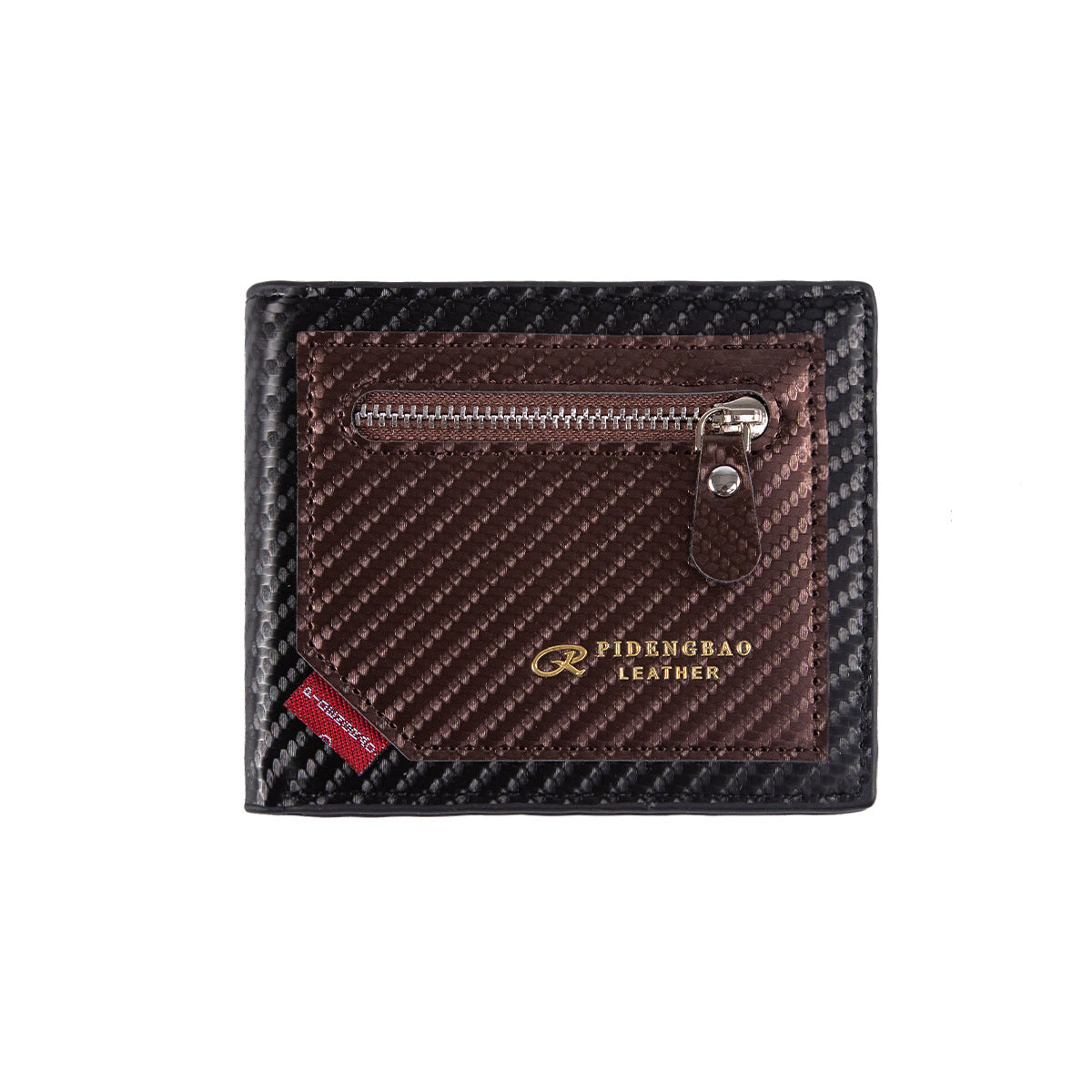 Men's Thin Two-fold Swiping Retro Fashion Carbon Men's Wallet