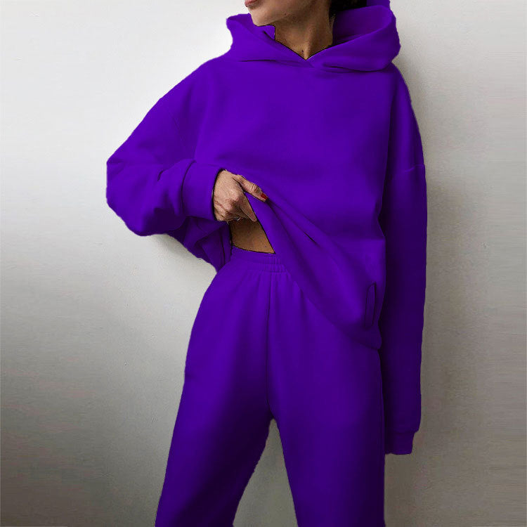 Women's Solid Color Casual Fashion Sports Trousers Suits