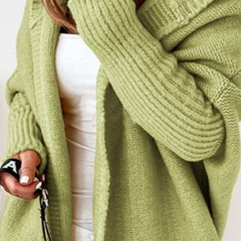 Collar Temperament Commute Bat Sleeved Soft Knitwear