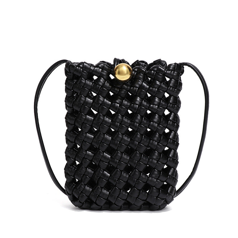 Women's Windmill Knot Woven Vertical Simple Design Phone Bags