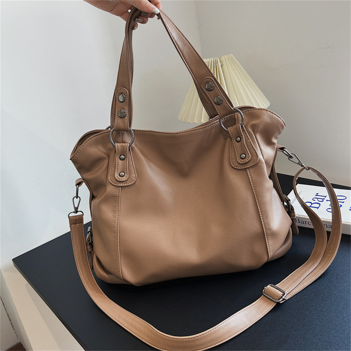 Women's Retro Fashionable Simple Korean Style Large Backpacks