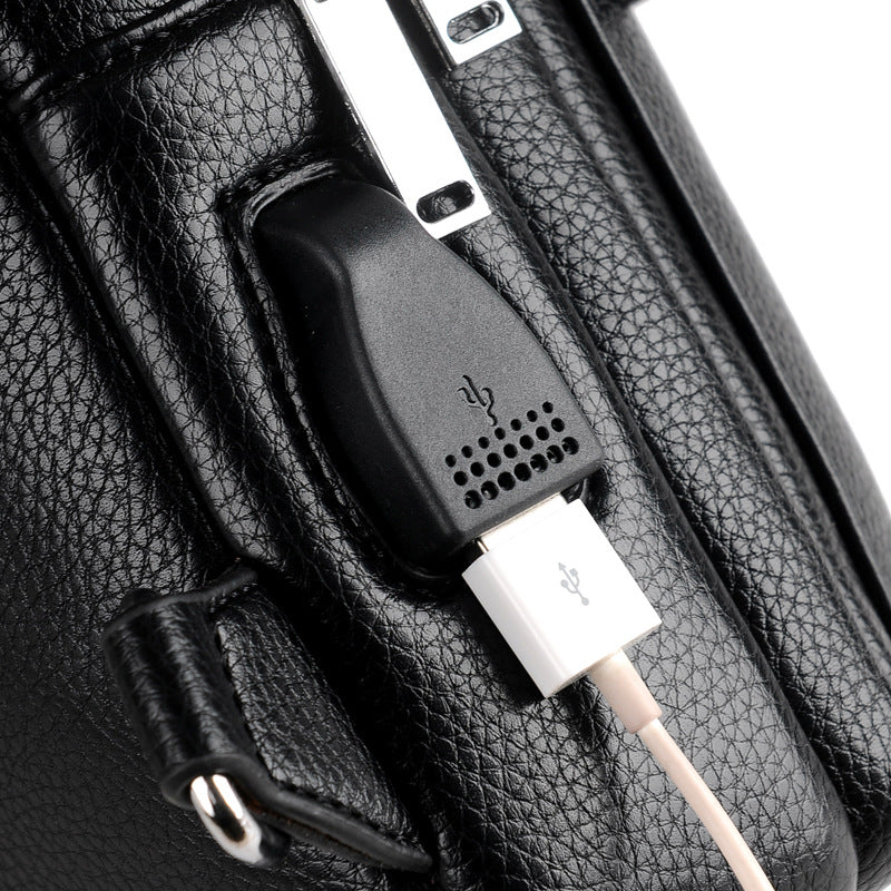 Men's Innovative Korean Fashion Soft Leather Men's Chest Bags