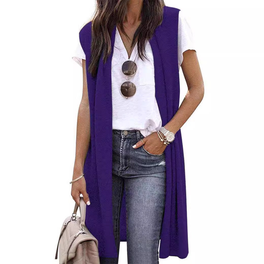 Women's Fashion Trendy Mid-length Sleeveless For Vests
