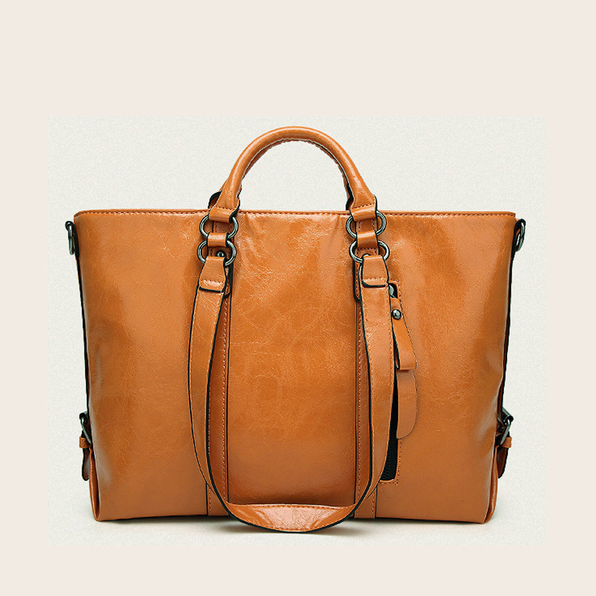 Women's Large Capacity Retro Oil Wax Skin Tote Bags