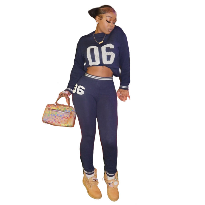 Spring Sports Fashion Long Sleeve Letter Suits