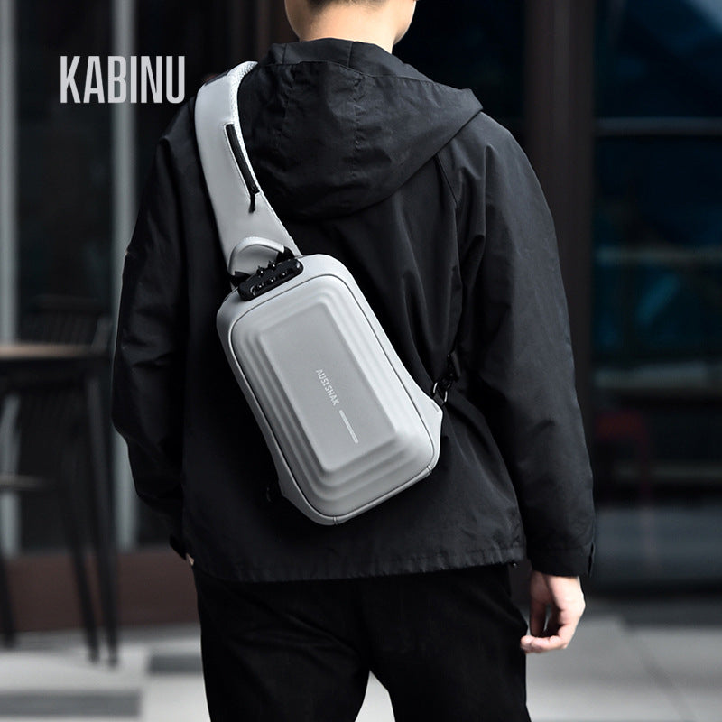 Men's Fashion Solid Color Charging Waterproof Men's Chest Bags