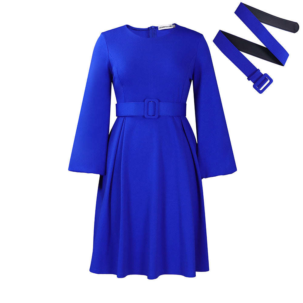 Women's With Belt African Wear Long Sleeve Elegant Graceful Dresses
