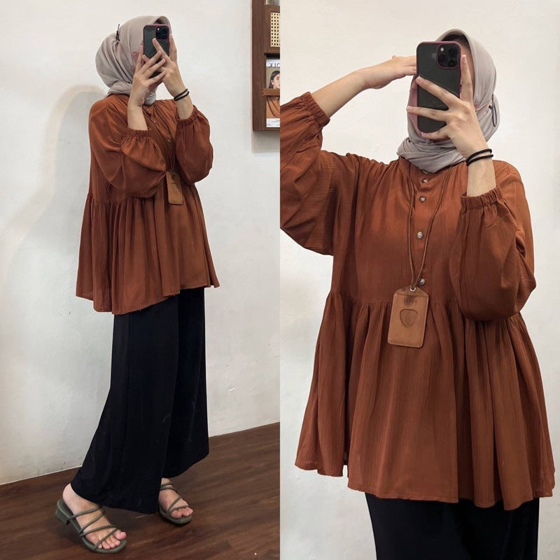 Women's Muslim Wear Simple Loose Fitted Waist Clothing
