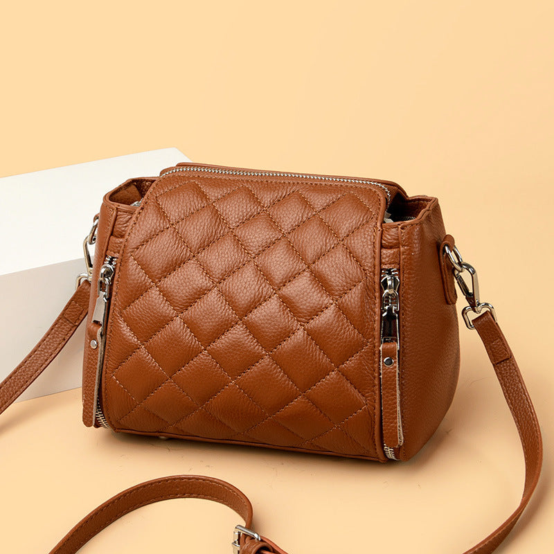 Women's Leather Simple Trendy Top Layer Cattlehide Shoulder Bags