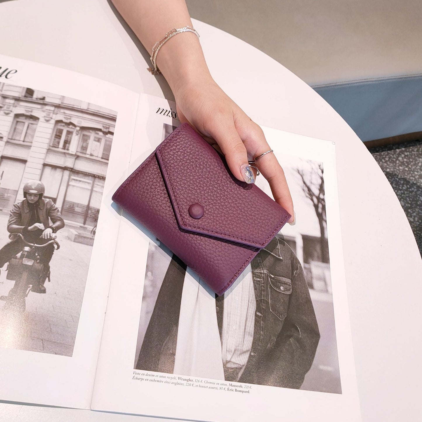 Women's Style Trendy First Layer Cowhide High Ladies Wallets