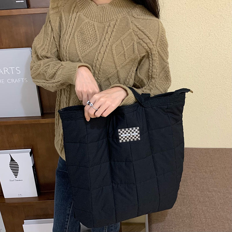 Women's Rhombus Bright Line Bale Of Cotton Shoulder Bags