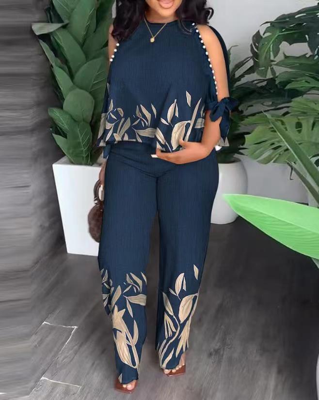Women's Neck Raglan Half Sleeve Beaded Positioning Suits