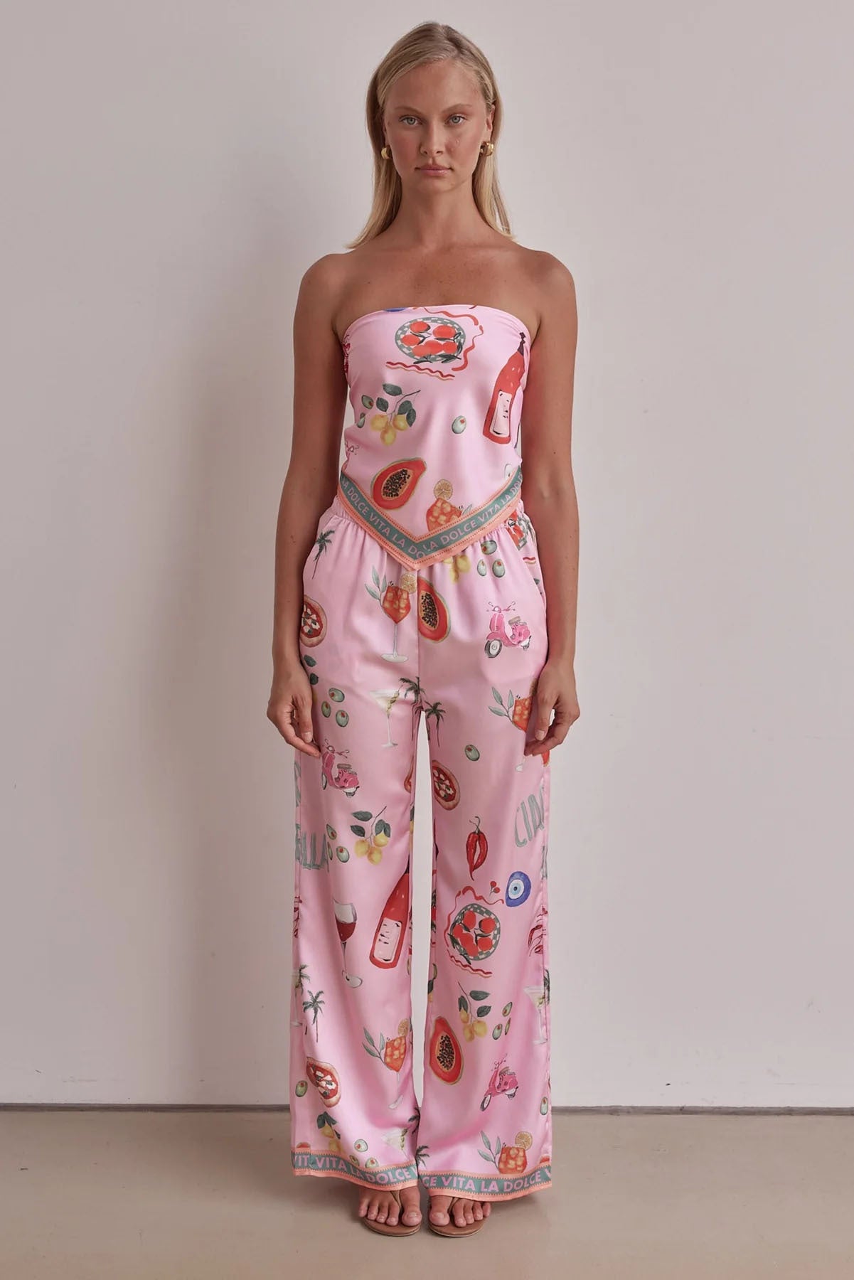 Fashion Positioning Sexy Print Tube Wide Suits