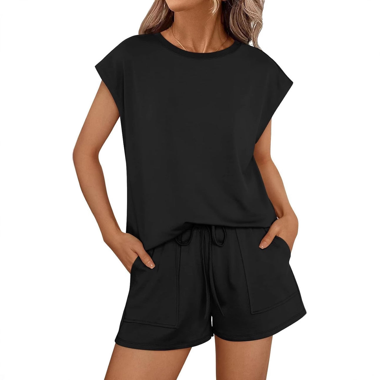 Women's Round Neck Loose Sleeves Two-piece Suits
