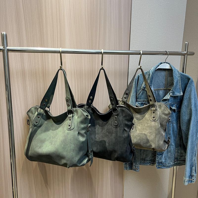 Women's Retro Fashionable Simple Korean Style Large Backpacks