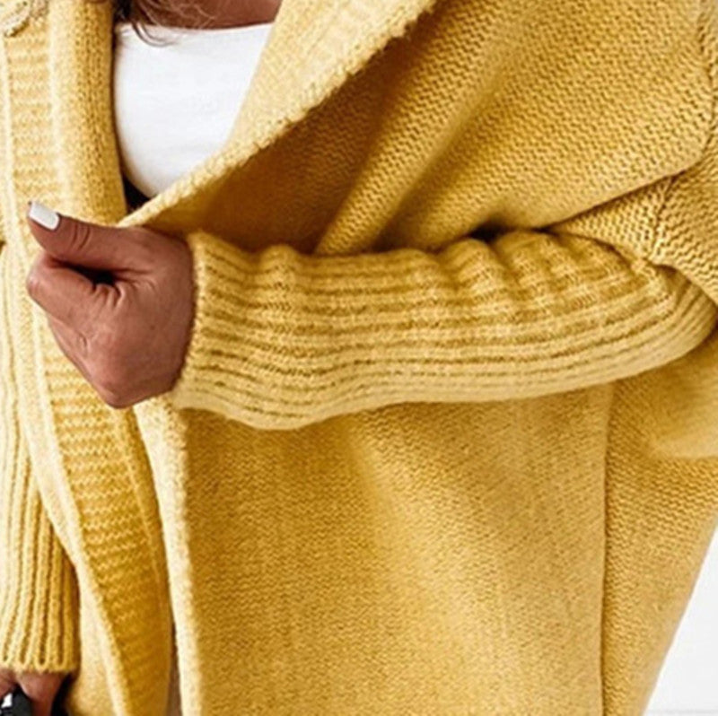 Collar Temperament Commute Bat Sleeved Soft Knitwear